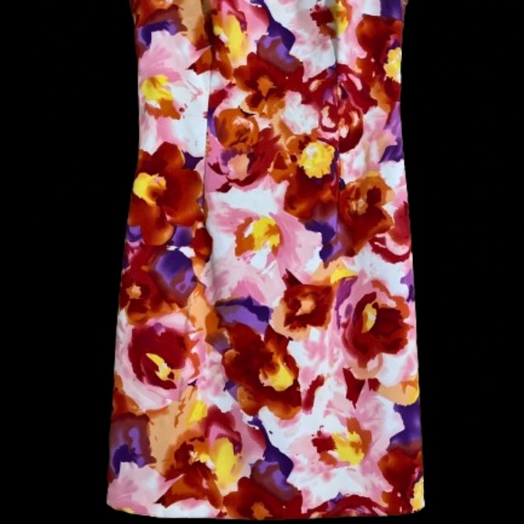 Ronni Nicole Women’s Vibrant Multi Floral Spring/Summer Sheath Dress Sz-8 - Picture 3 of 6